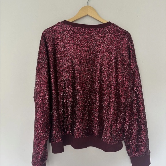 HUSH Sequined Lyla Purple Sweatshirt Size XL - Picture 6 of 7